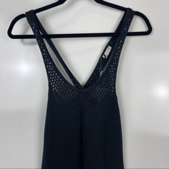 NEW Intimately Free People Black Crochet Knit Strappy Slip Dress Women's Small - Picture 7 of 11